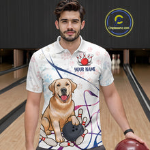 Load image into Gallery viewer, Custom Funny Dog Paw Bowling Men Polo & 1/4 Zip Shirts Bowling Team Jerseys HNT95
