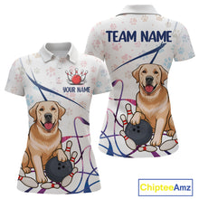 Load image into Gallery viewer, Custom Funny Dog Paw Bowling Women Polo & 1/4 Zip Shirts Bowling Team Jerseys HNT95