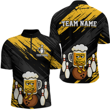 Load image into Gallery viewer, Custom Funny Beer Bowling Jersey for Men Bowling Uniform Polo & 1/4 Zip Bowling Team Shirts HNT107