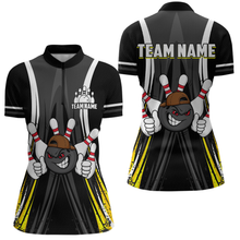 Load image into Gallery viewer, Custom Funny Bowling Women Shirts Bowling Uniform Polo & 1/4 Zip Bowling Team Jerseys HNT101