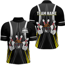 Load image into Gallery viewer, Custom Funny Bowling Men Shirts Bowling Uniform Polo & 1/4 Zip Bowling Team Jerseys HNT101