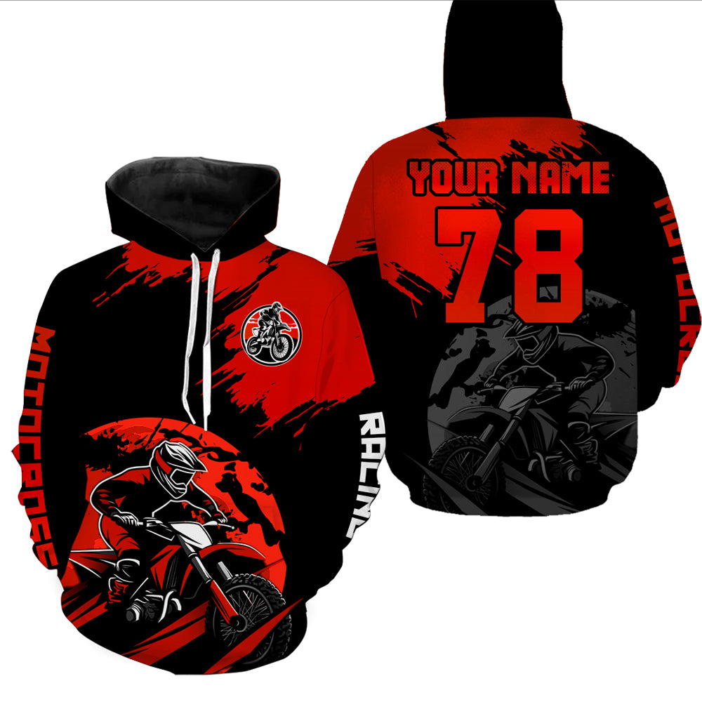 Custom Dirt Bike Jersey Red Motocross Jersey Upf30+ Mens Women Motocross Shirt| CTP54
