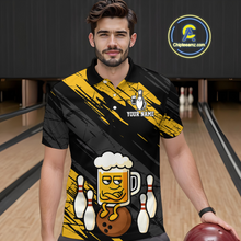 Load image into Gallery viewer, Custom Funny Beer Bowling Jersey for Men Bowling Uniform Polo & 1/4 Zip Bowling Team Shirts HNT107