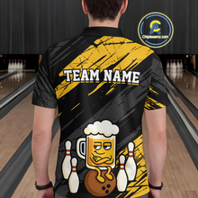 Load image into Gallery viewer, Custom Funny Beer Bowling Jersey for Men Bowling Uniform Polo & 1/4 Zip Bowling Team Shirts HNT107