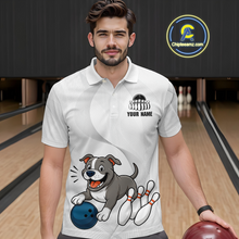 Load image into Gallery viewer, Custom Funny French Bulldog Bowling Men Polo & 1/4 Zip Shirts Bowling Team Jerseys HNT94