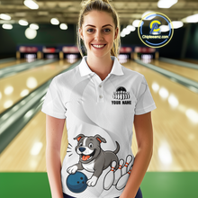 Load image into Gallery viewer, Custom Funny French Bulldog Bowling Women Polo & 1/4 Zip Shirts Bowling Team Jerseys HNT94