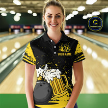 Load image into Gallery viewer, Custom Funny Beer Bowling Women Shirts Bowling Uniform Polo & 1/4 Zip Bowling Team Jerseys HNT98
