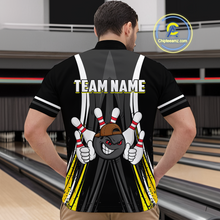 Load image into Gallery viewer, Custom Funny Bowling Men Shirts Bowling Uniform Polo & 1/4 Zip Bowling Team Jerseys HNT101