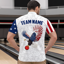 Load image into Gallery viewer, American Bowling 1/4 Zip Shirt Men & Women Custom Eagle Bowling Team Jersey Patriotic BDT560