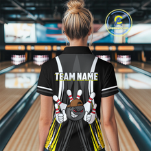 Load image into Gallery viewer, Custom Funny Bowling Women Shirts Bowling Uniform Polo & 1/4 Zip Bowling Team Jerseys HNT101