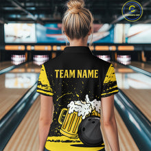 Load image into Gallery viewer, Custom Funny Beer Bowling Women Shirts Bowling Uniform Polo & 1/4 Zip Bowling Team Jerseys HNT98