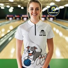 Load image into Gallery viewer, Custom Funny French Bulldog Bowling Women Polo & 1/4 Zip Shirts Bowling Team Jerseys HNT94