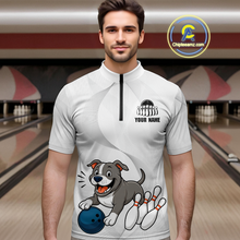 Load image into Gallery viewer, Custom Funny French Bulldog Bowling Men Polo & 1/4 Zip Shirts Bowling Team Jerseys HNT94