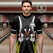 Load image into Gallery viewer, Custom Funny Bowling Men Shirts Bowling Uniform Polo & 1/4 Zip Bowling Team Jerseys HNT101