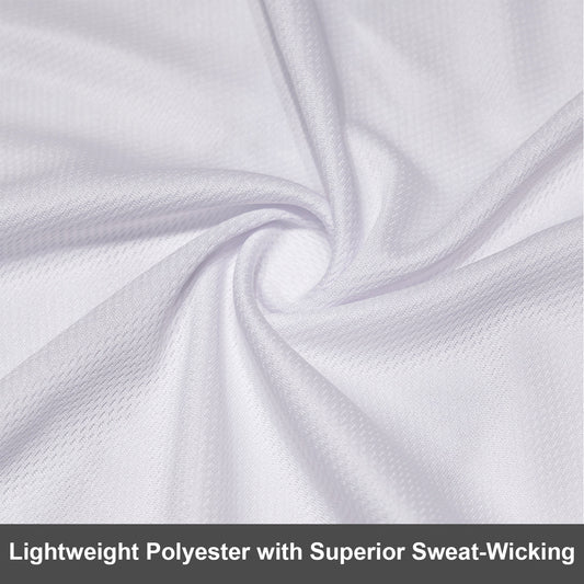 Detail shot of lightweight polyester material for men women's bowling shirt