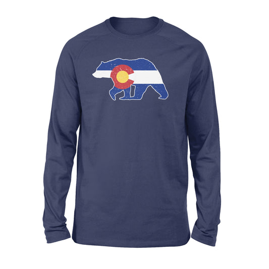 Colorado bear hunting long sleeve shirts, CO State Flag Bear Hunter - NQSD233