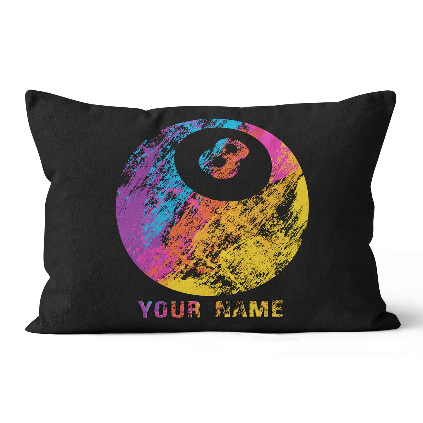 Personalized Grunge Colorful 8 Ball Billiard Pillow Gift For Pool Player VHM0831