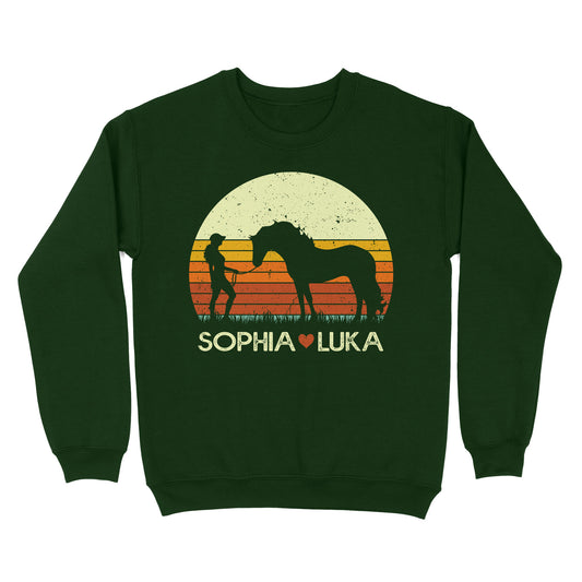 Customized name and horse name Horse Girl Shirt, Horse Lover Gift, Love Horses Shirt, gift for women D06 NQS2767 - Standard Crew Neck Sweatshirt