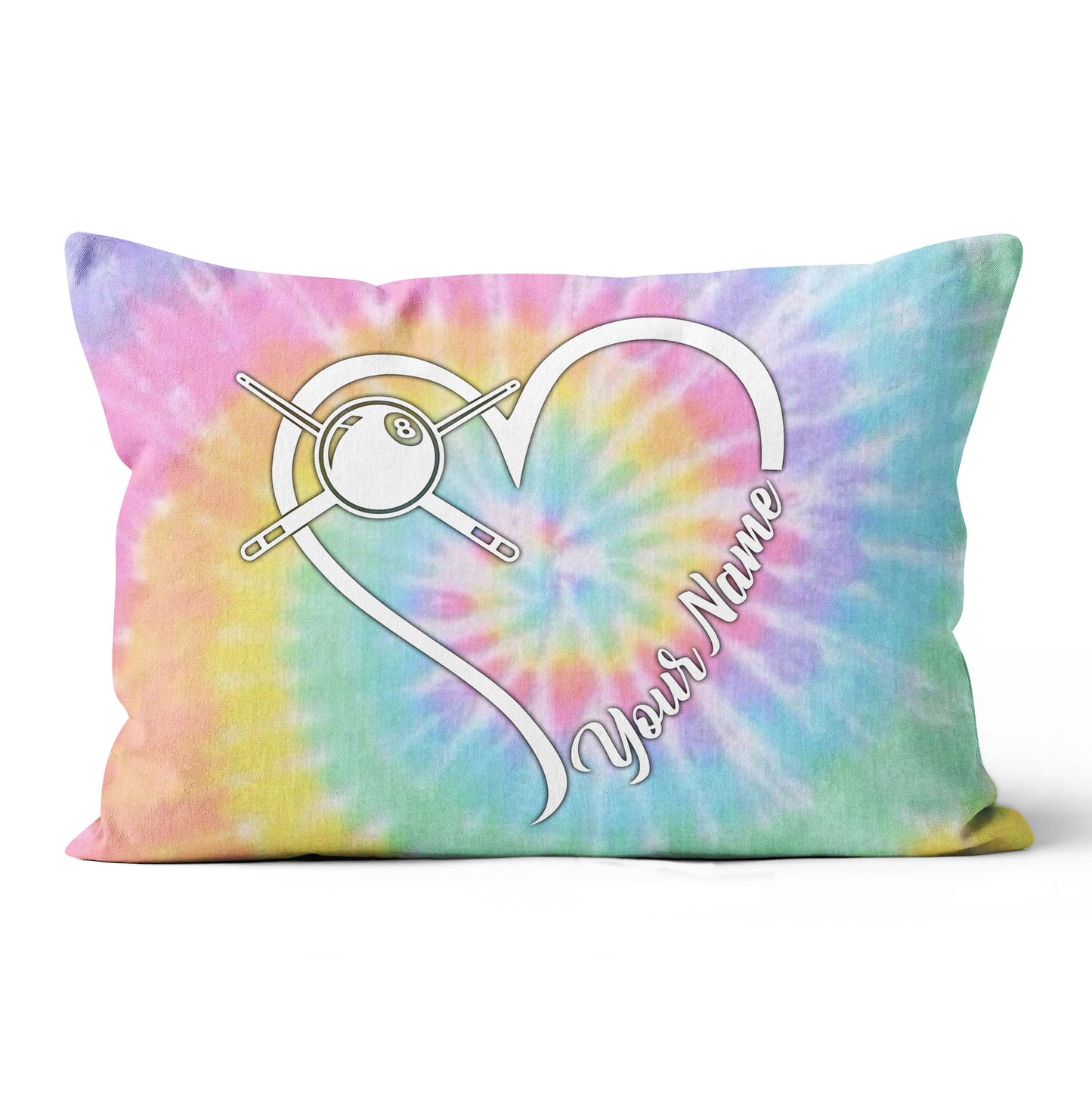 Colorful Tie Dye Billiard Pillow Custom Name Throw Pillow Billiard Gifts TDM0761