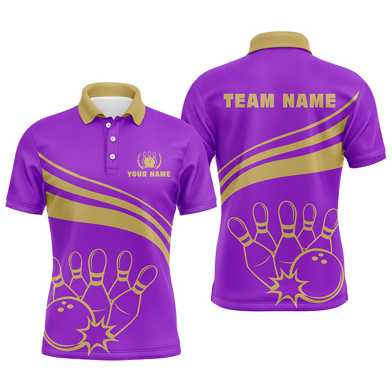 Custom bowling shirt for men – personalized team jersey front view
