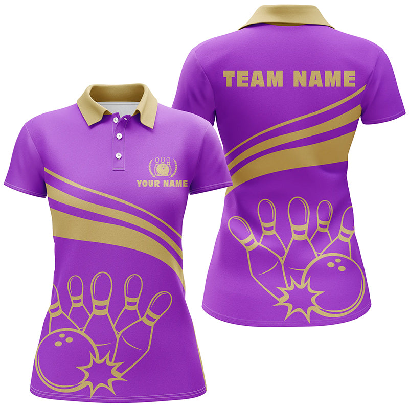 Custom bowling shirt for women – personalized team jersey front view