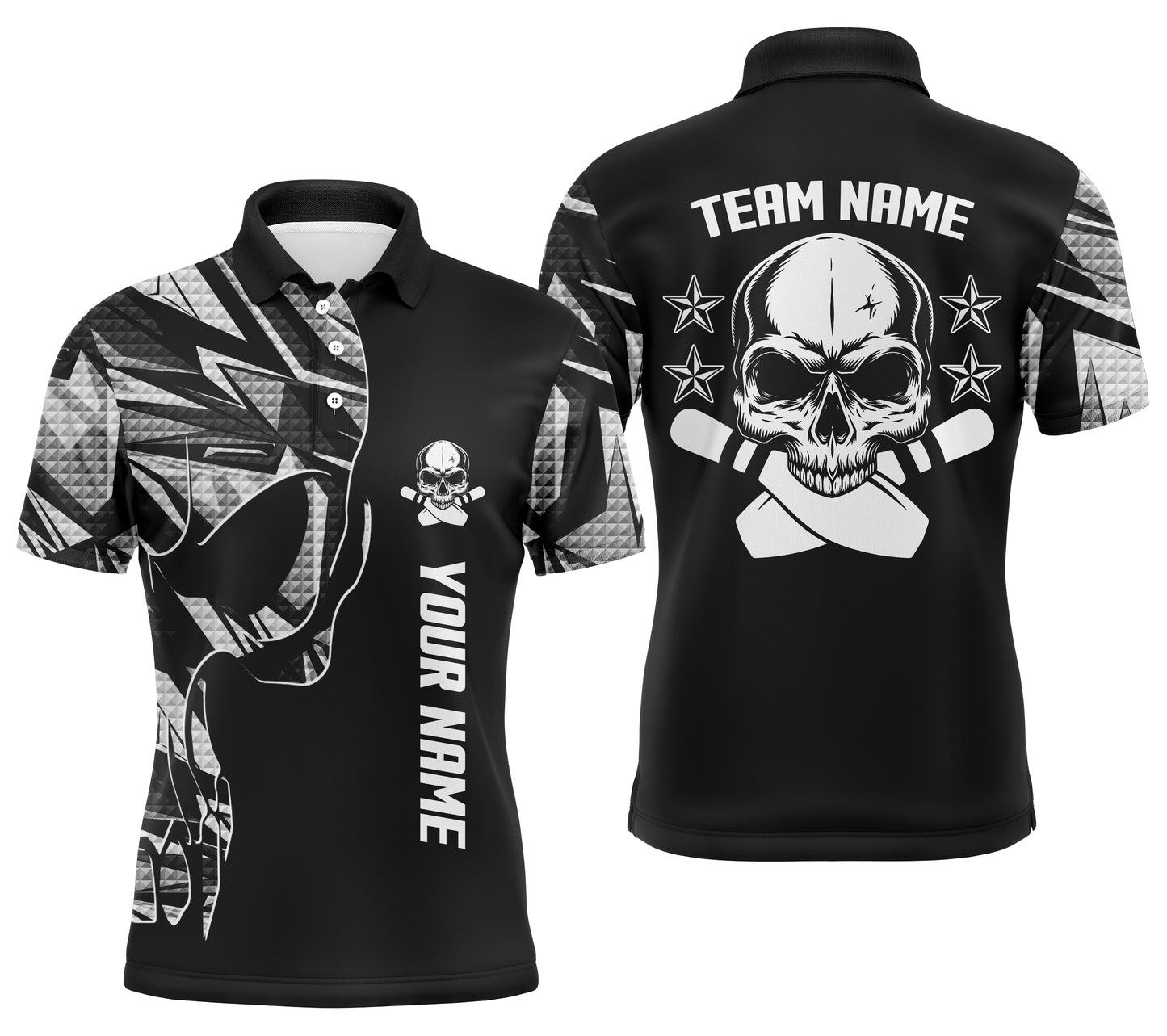 Custom bowling shirt for men – personalized team jersey front view