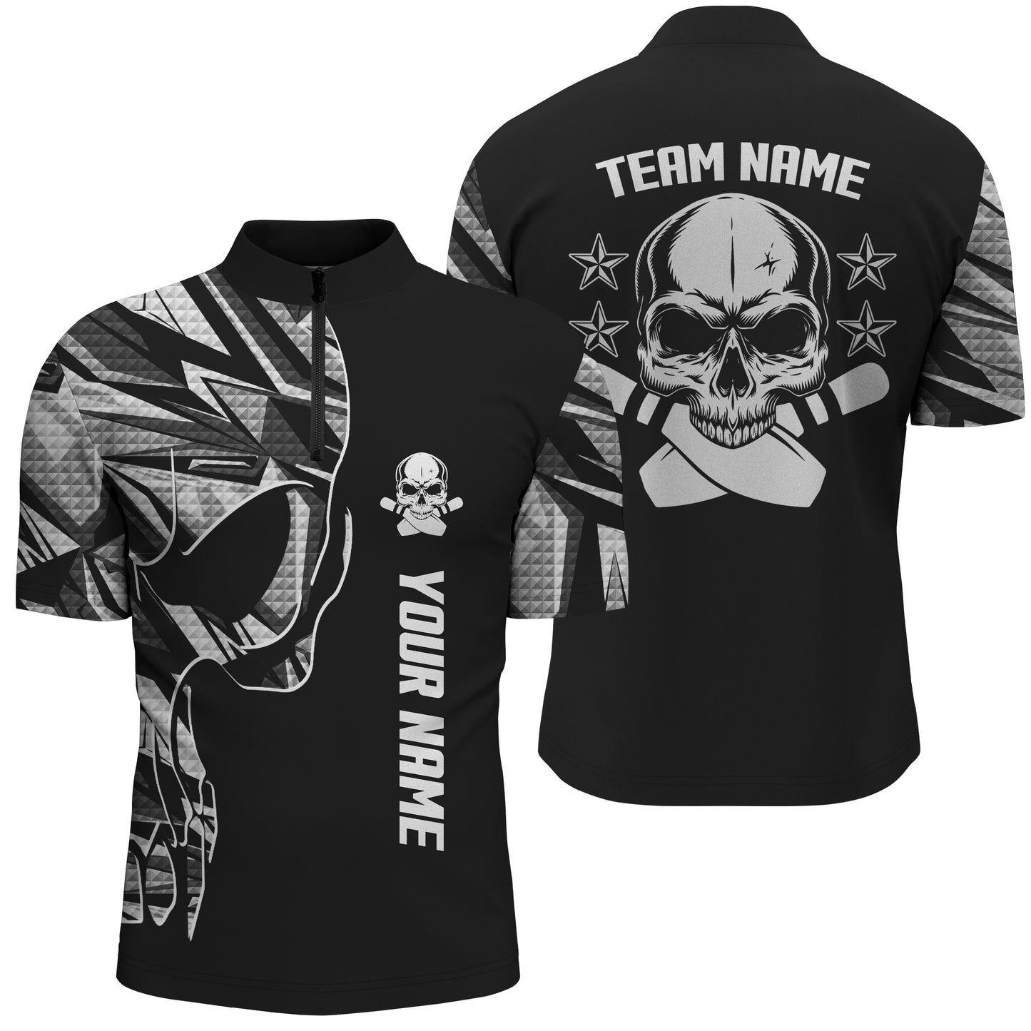 Custom bowling shirt for men – personalized team jersey front view