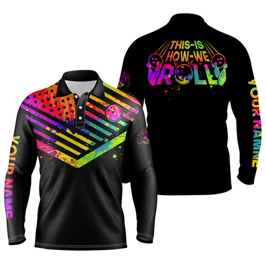 personalized bowling shirt for men – custom name design side view