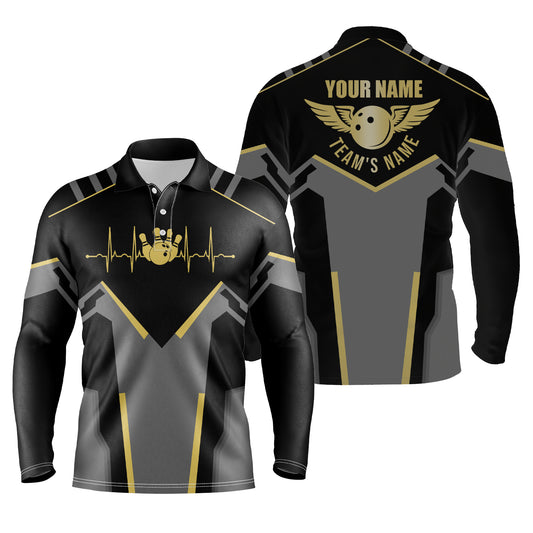 personalized bowling shirt for men – custom name design side view