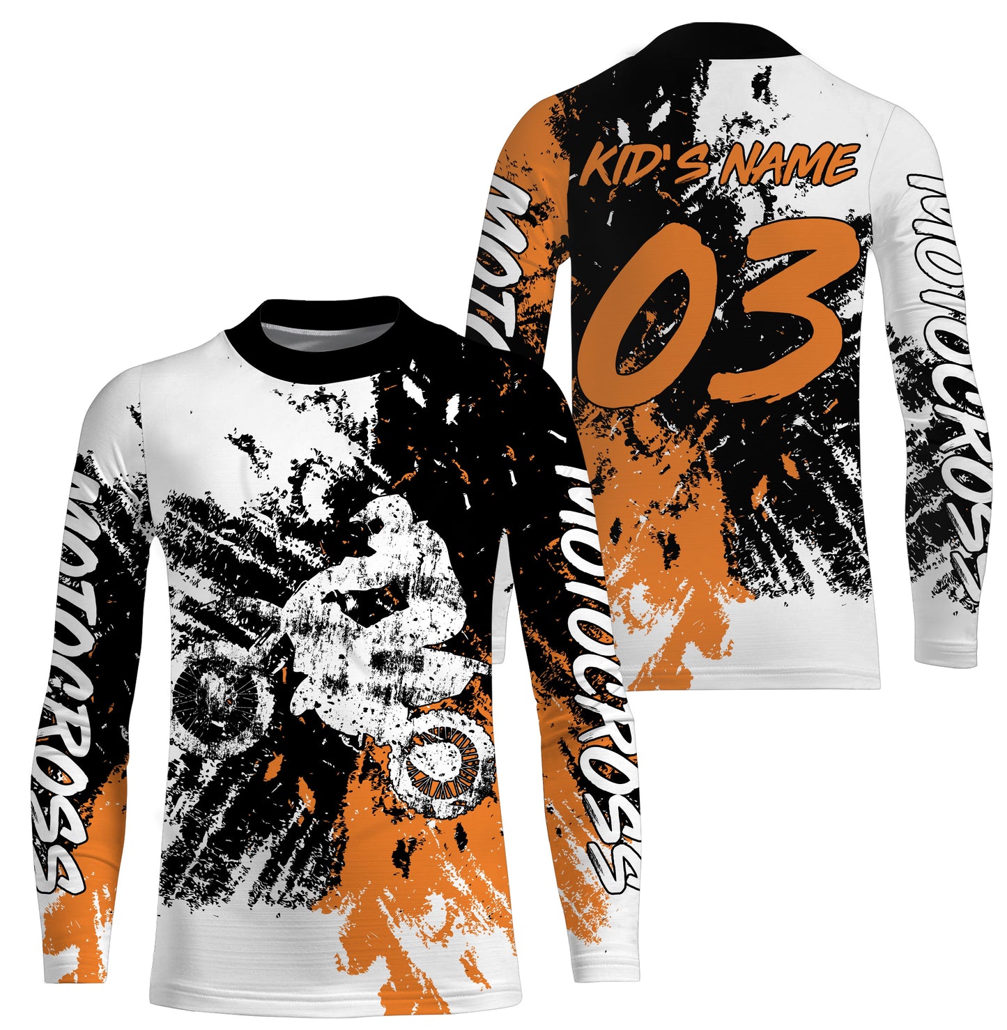 Motocross Race Personalized Jersey UPF30+ Adult&Kid, Dirt Bike Motorcycle Off-road Riders Racewear| NMS595