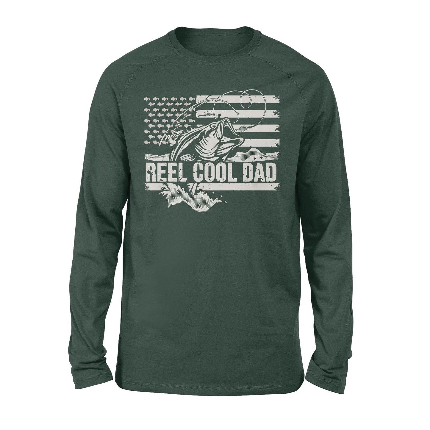 Reel Cool Dad American flag shirt, Perfect Father's Day Gifts for Fisherman D01 NQS1213 - Standard Long Sleeve