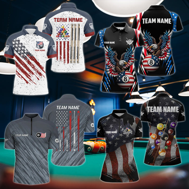 USA Flag Billiard Shirts