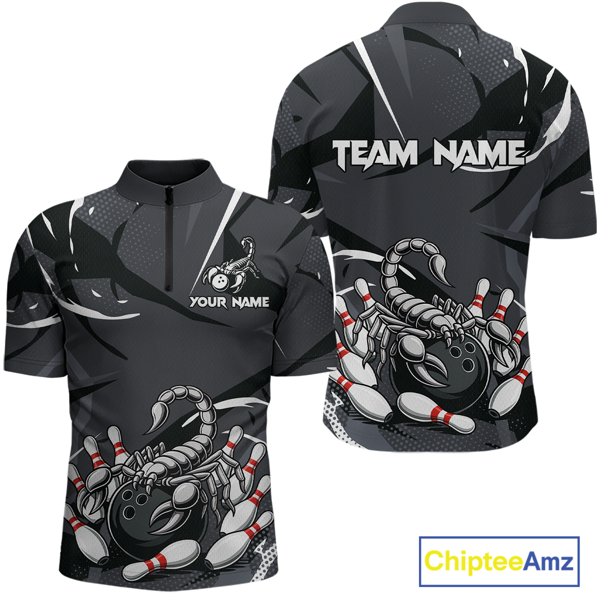 Custom Scorpio Zodiac Bowling Men Bowling Shirt Polo & Quarter-Zip Bowling Team Jerseys HNT59