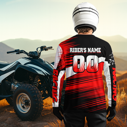Custom Red ATV Motocross Jersey for Adult Kids Youth Quad Dirt Bike Racing Shirt For Men Women NHN001