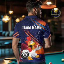 Load image into Gallery viewer, Funny Chicken Billiard Team Shirts for Men Custom 8 Ball Billiard Jersey Pool Shirt Polo &amp; 1/4-Zip BHT6