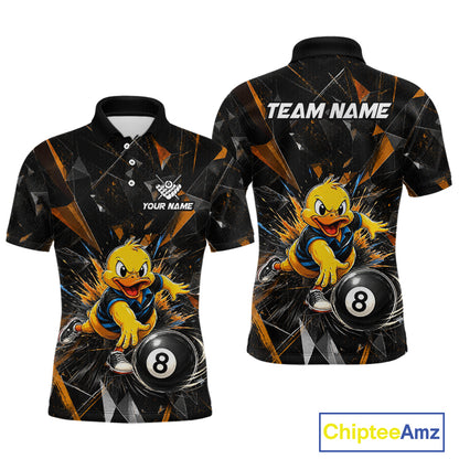 Custom Orange Funny Duck Billiards Shirt for Men 8 Ball Pool Team Jersey  Billiard Outfit BHT98