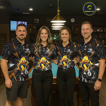 Custom Orange Funny Duck Billiards Shirt for Women 8 Ball Pool Team Jersey  Billiard Outfit BHT98