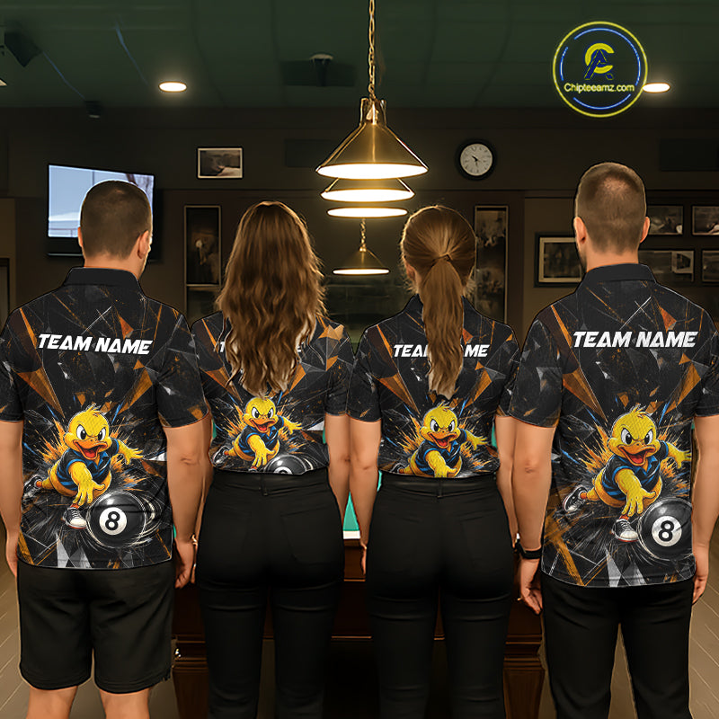 Custom Orange Funny Duck Billiards Shirt for Women 8 Ball Pool Team Jersey  Billiard Outfit BHT98