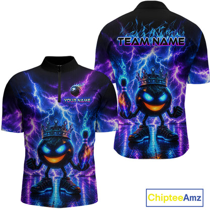 Black shirt with colorful design of a character with a crown and glowing eyes, featuring 'Team Name' and 'Your Name' text on a white background.