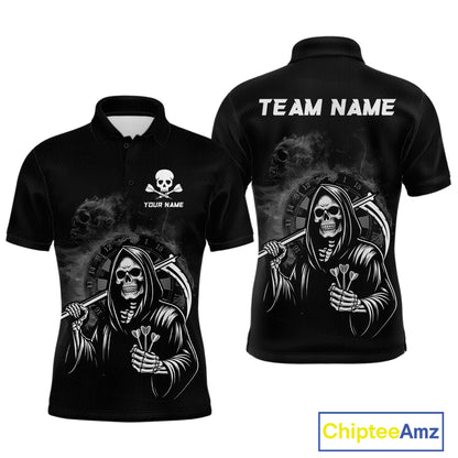 Personalized Grim Reaper Dart Shirt for Men Dart League Jersey Dartboard Shirt Polo & Quarter-Zip DHT1