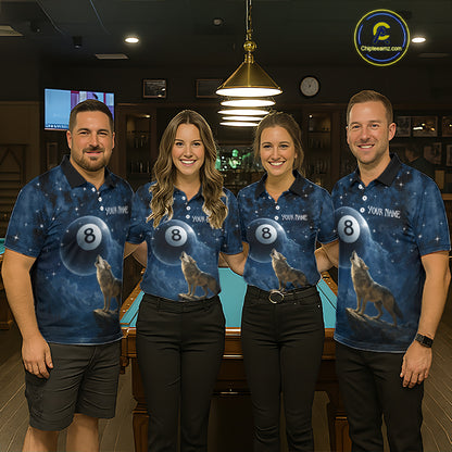 Custom Wolf 8 Ball Billiard Shirts for Women Night Realm Billiard Jersey Pool Shirt BHT27