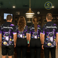 Load image into Gallery viewer, Custom Purple Funny Raccoon Billiard Shirt for Women 8 Ball &amp; 9 Ball Pool Billiard Jersey Polo &amp; 1/4-Zip BHT44