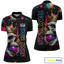Load image into Gallery viewer, Colorful quarter-zip jerseys with skull design and 'Team Name' text on a black background, featuring Chiptee Amz branding.