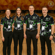 Load image into Gallery viewer, Custom Green Funny Raccoon Dart Team Shirt for Women Dart Jersey Polo &amp; /4-Zip Dartboard Shirt Outfit DHT29