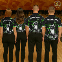 Load image into Gallery viewer, Custom Green Funny Raccoon Dart Team Shirt for Women Dart Jersey Polo &amp; /4-Zip Dartboard Shirt Outfit DHT29