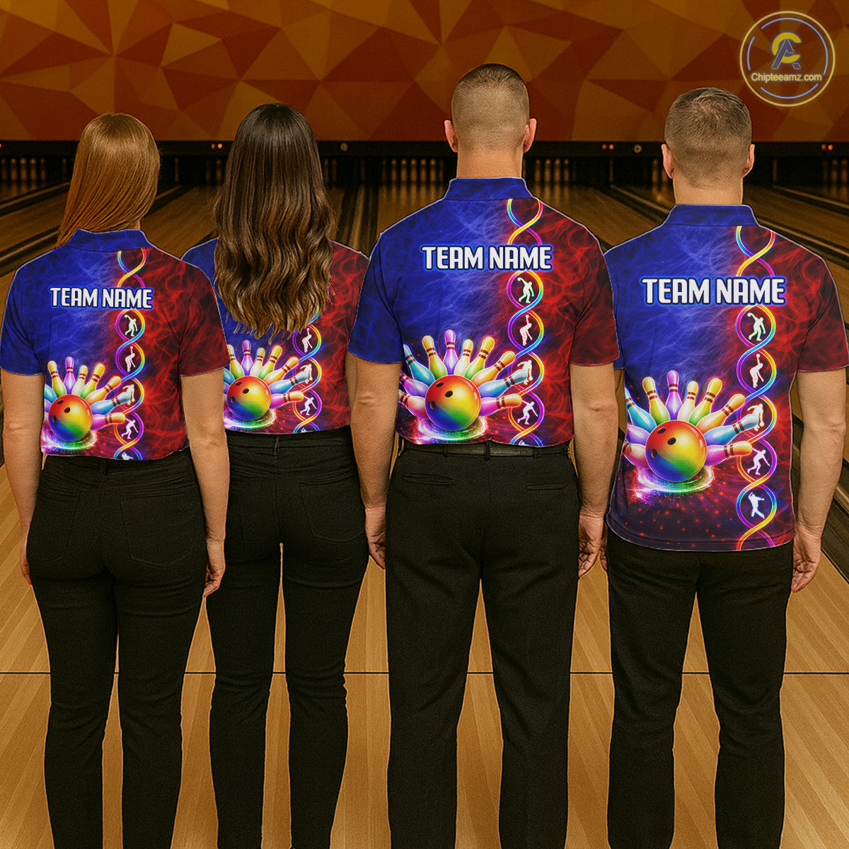 Personalized DNA Bowling Shirt for Men Bowling Team League Polo & 1/4-Zip Bowling Gift QZT854