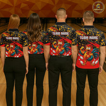 Load image into Gallery viewer, Custom Red Chicken Bowling Team Shirt Funny Bowling Jersey for Women Polo &amp; Quarter-Zip QZT1140