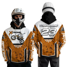 Load image into Gallery viewer, Orange Motocross Hoodie Dirt Bike Hoodie Kid Adults UPF30+ Custom Racing Sweatshirt MotoX MHT300