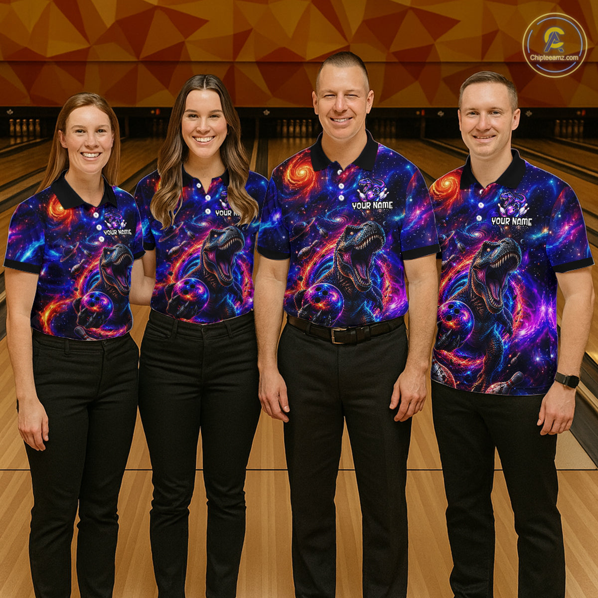 Galaxy Funny Bowling Shirt for Women Custom Bowling League Jersey Polo & Quartr-Zip QZT1022
