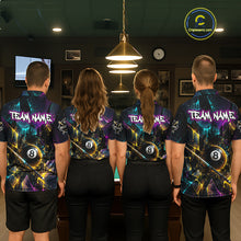 Load image into Gallery viewer, Custom Colorful Shattered Glass 8 Ball Billiard Shirt for Men Pool Team Jersey Polo &amp; Quarter-Zip Billiard Outfit BHT76